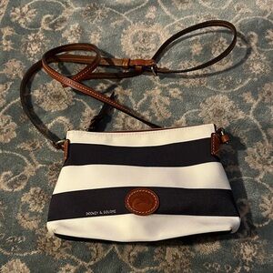Dooney & Bourke Navy and White Striped Crossbody Bag